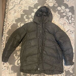 Men's Charcoal Hooded Puffer Jacket